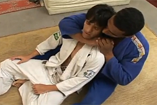 Judo training with anal end - gay porn